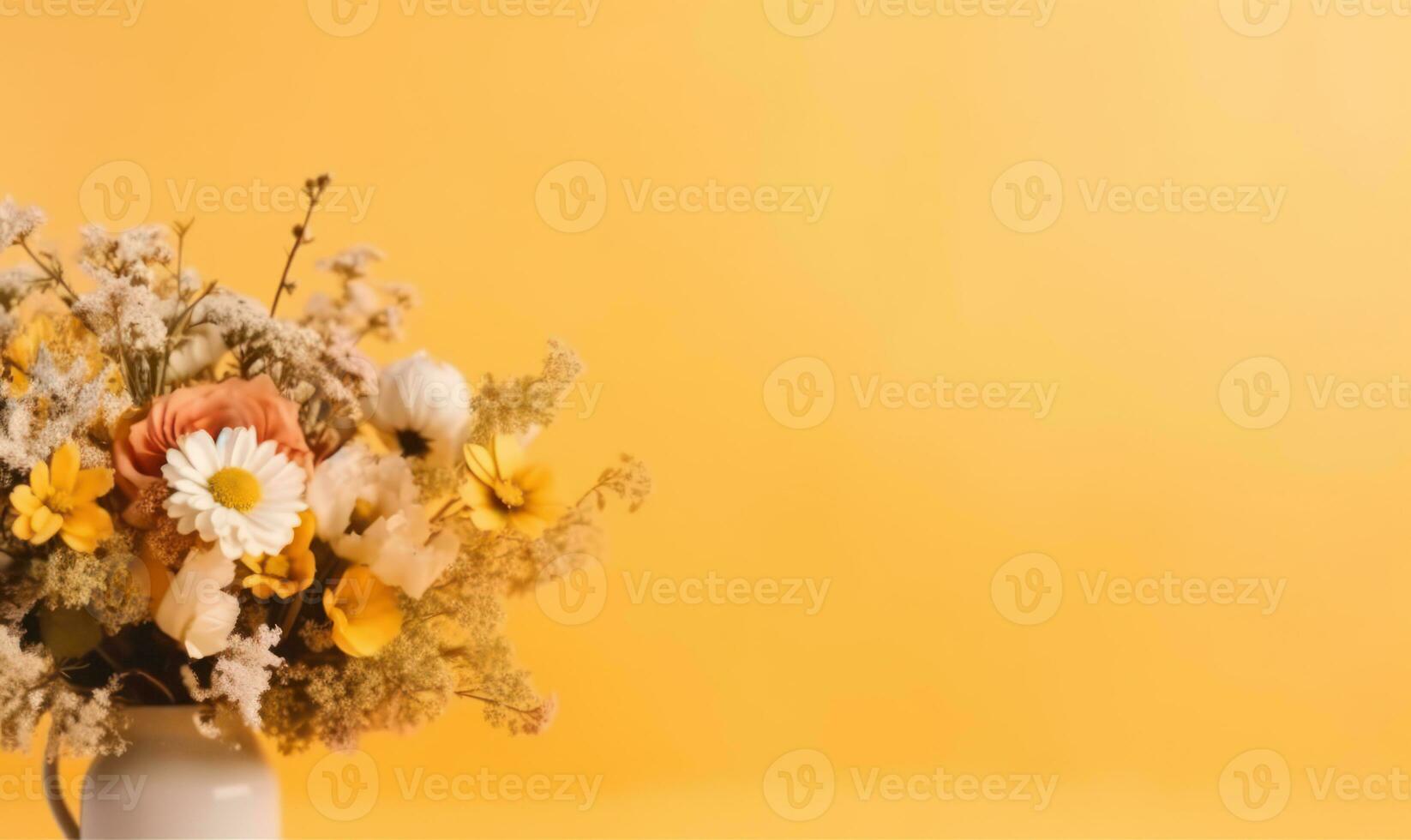 ein beschwingt Strauß von sortiert Blumen. ai generativ foto