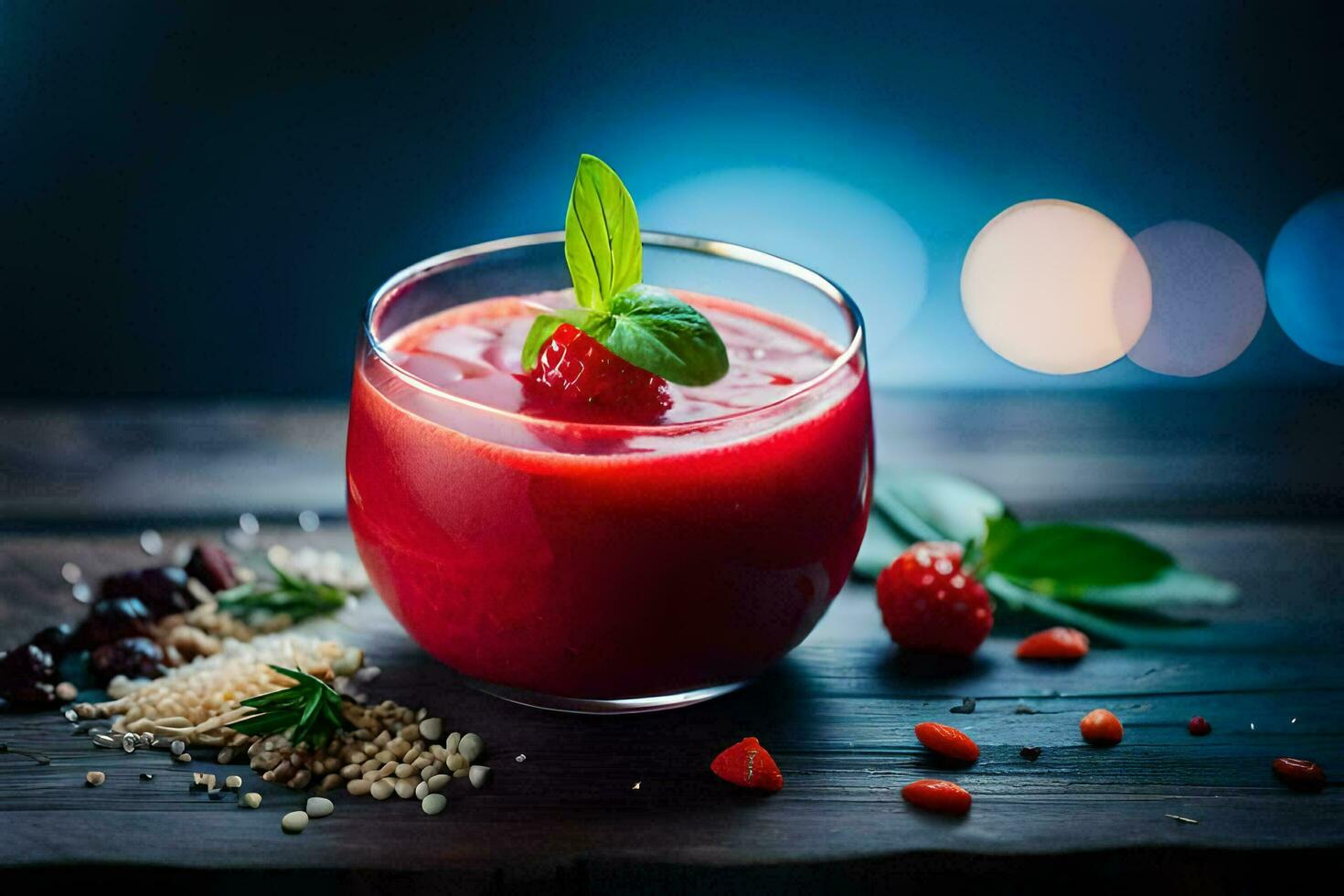 ein Smoothie mit Beeren und Gewürze. KI-generiert foto