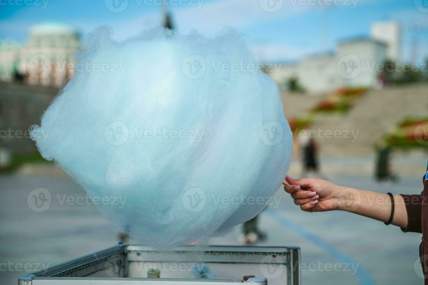 Herstellung extra groß Blau Baumwolle Süßigkeiten foto