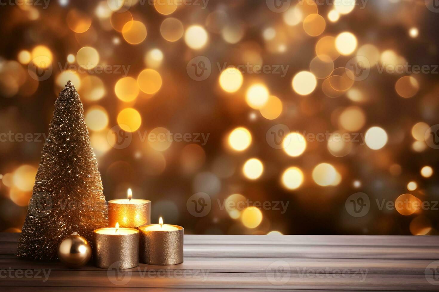 Weihnachten Hintergrund, Neu Jahre golden Bokeh. ai generativ foto