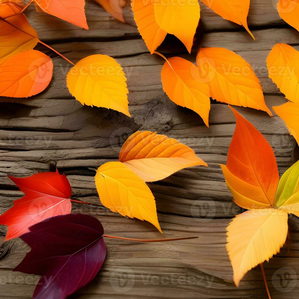 Herbst orange, Blätter fallen abstrakt Hintergrund, Blatt zufällig Element draussen ai generativ foto