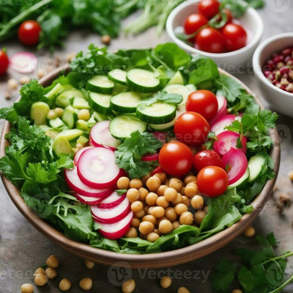 cobb Salat auf ein Teller auf ein Weiß Hintergrund ai generativ foto