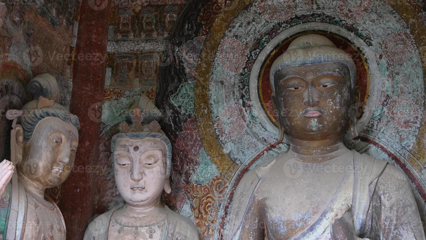 Maijishan-Höhlen-Tempel-Komplex in der Stadt Tianshui, Provinz Gansu, China. foto