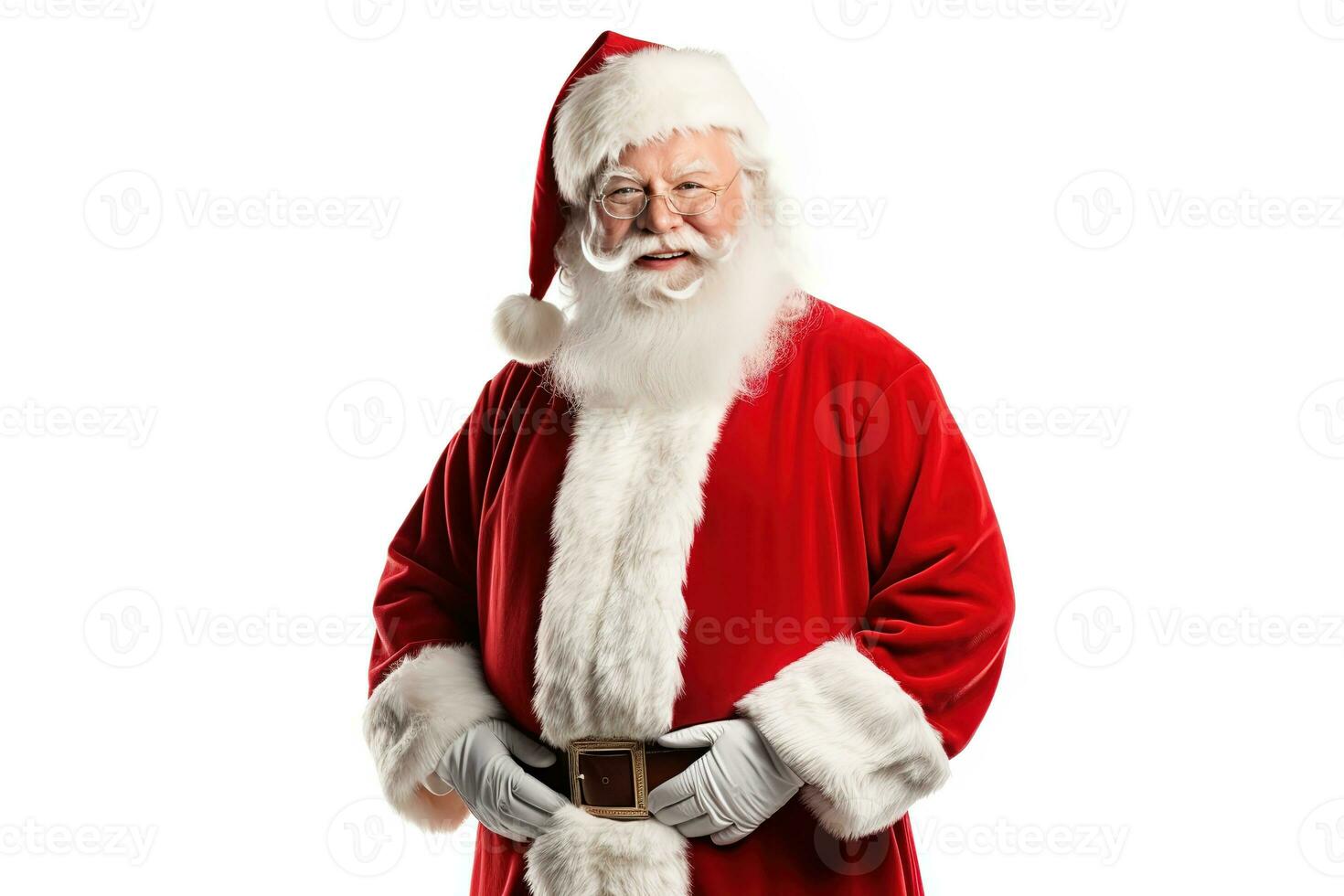 ein glücklich Santa claus isoliert Weiß Hintergrund, ai generiert foto