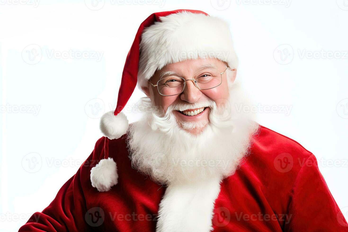 ein glücklich Santa claus isoliert Weiß Hintergrund, ai generiert foto