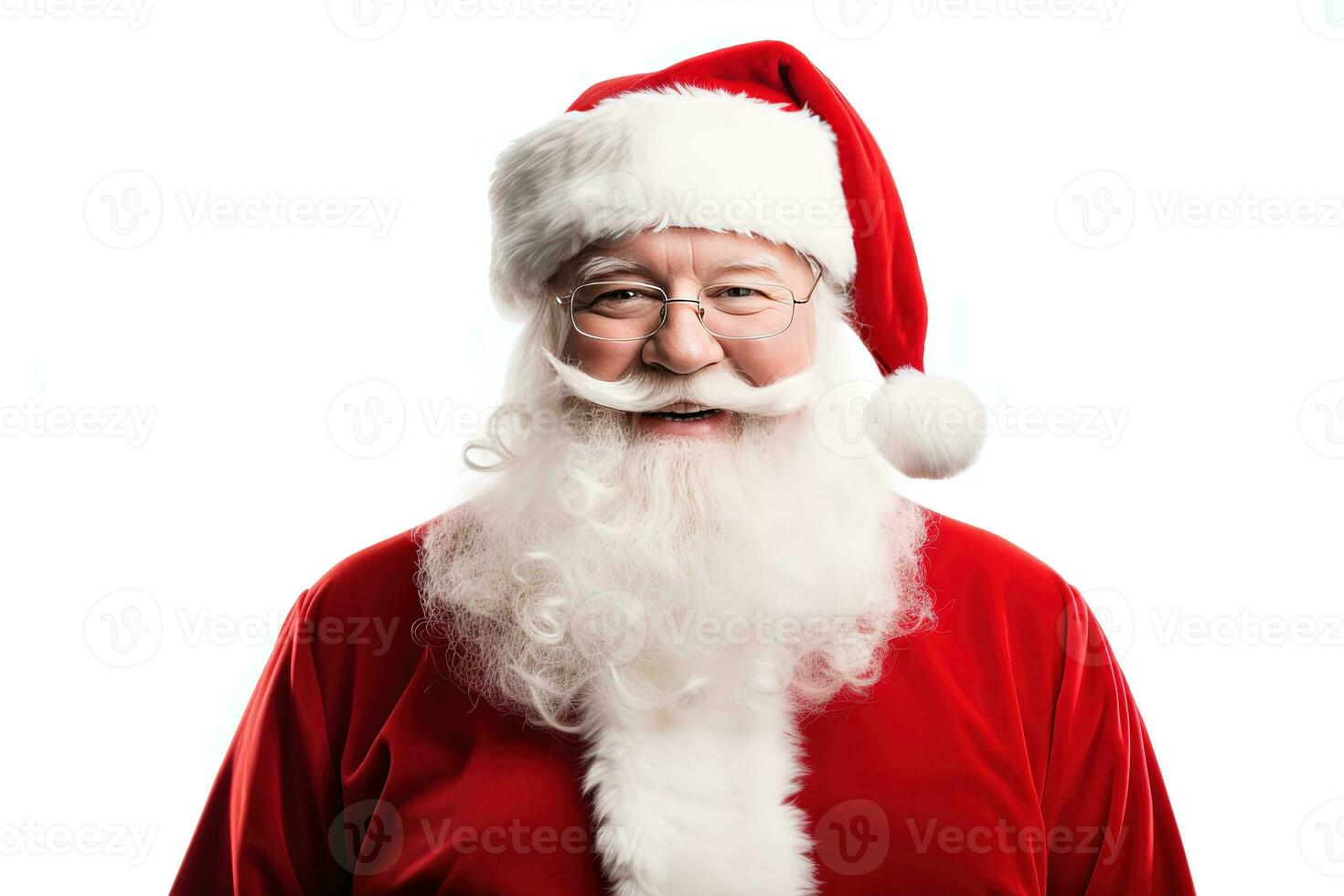 ein glücklich Santa claus isoliert Weiß Hintergrund, ai generiert foto