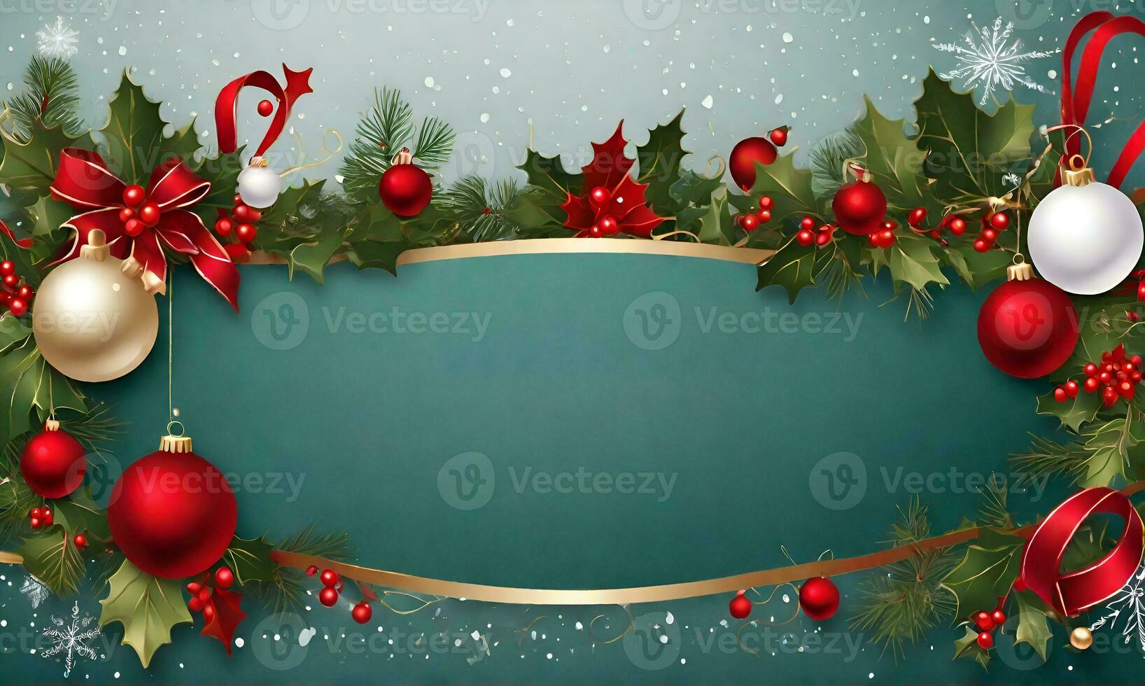 Weihnachten Urlaub Hintergrund oder Vorlage zum ein Gruß Karte oder Banner mit Kopieren Raum zum ein Text durch ai generiert foto