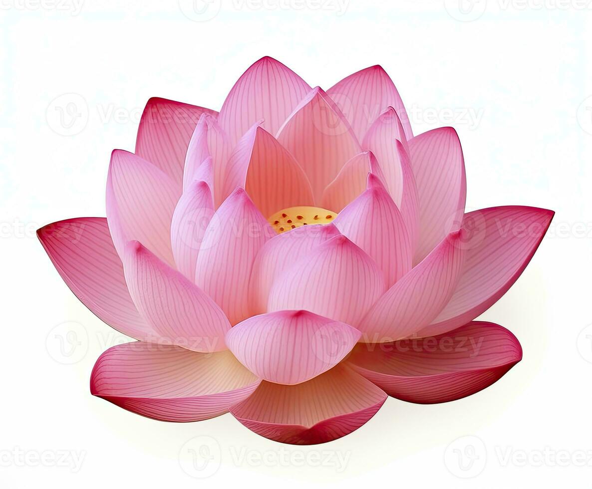 Lotus Blume auf Weiß Hintergrund. ai generiert foto