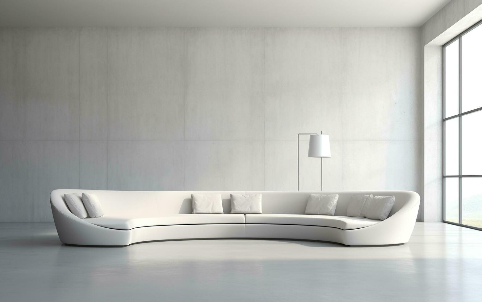 Innere von stilvoll Zimmer mit Sofa ai generiert foto