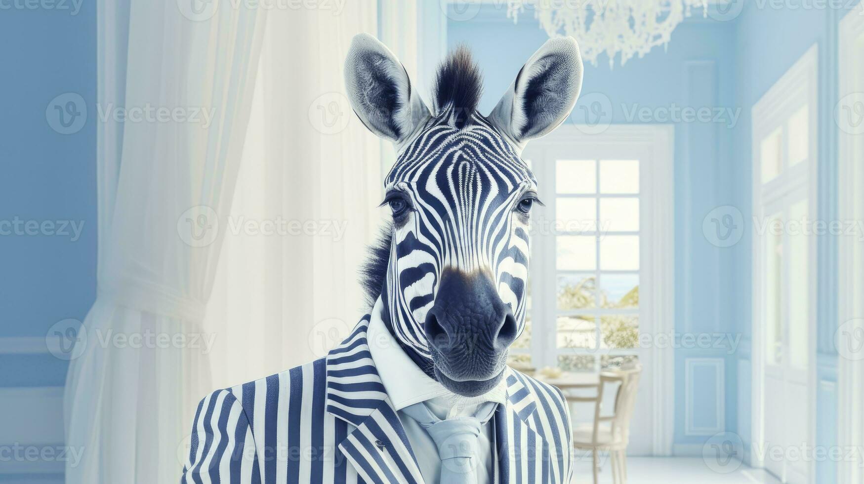 ein Zebra tragen passen im modern heim. ai generiert foto