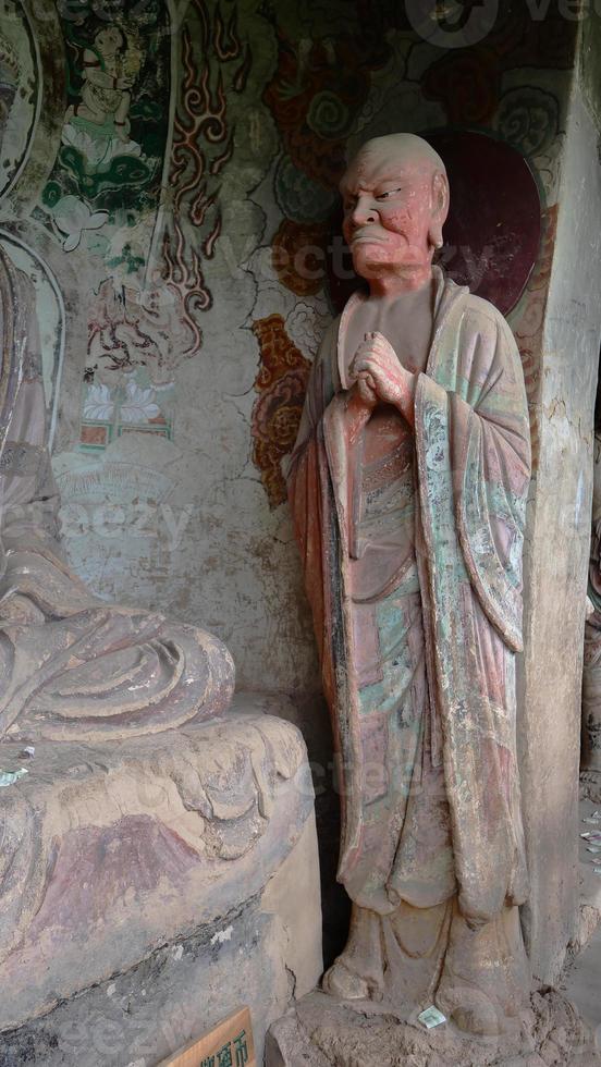 Maijishan-Höhlen-Tempel-Komplex in der Stadt Tianshui, Provinz Gansu, China. foto