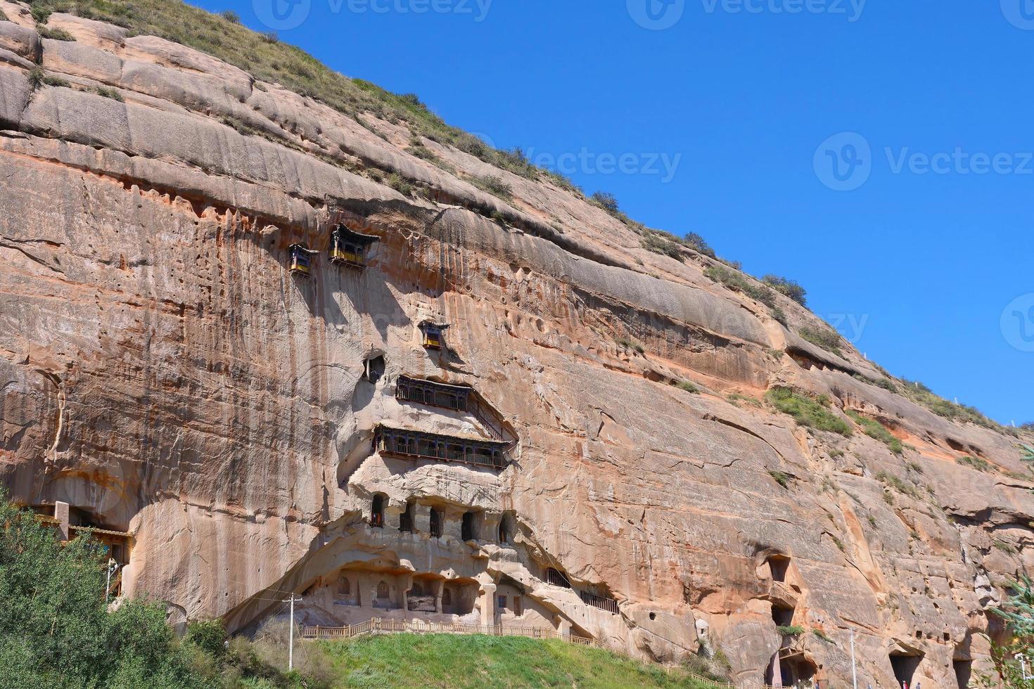 schöne landschaftsansicht des mati-tempels in zhangye gansu china. foto