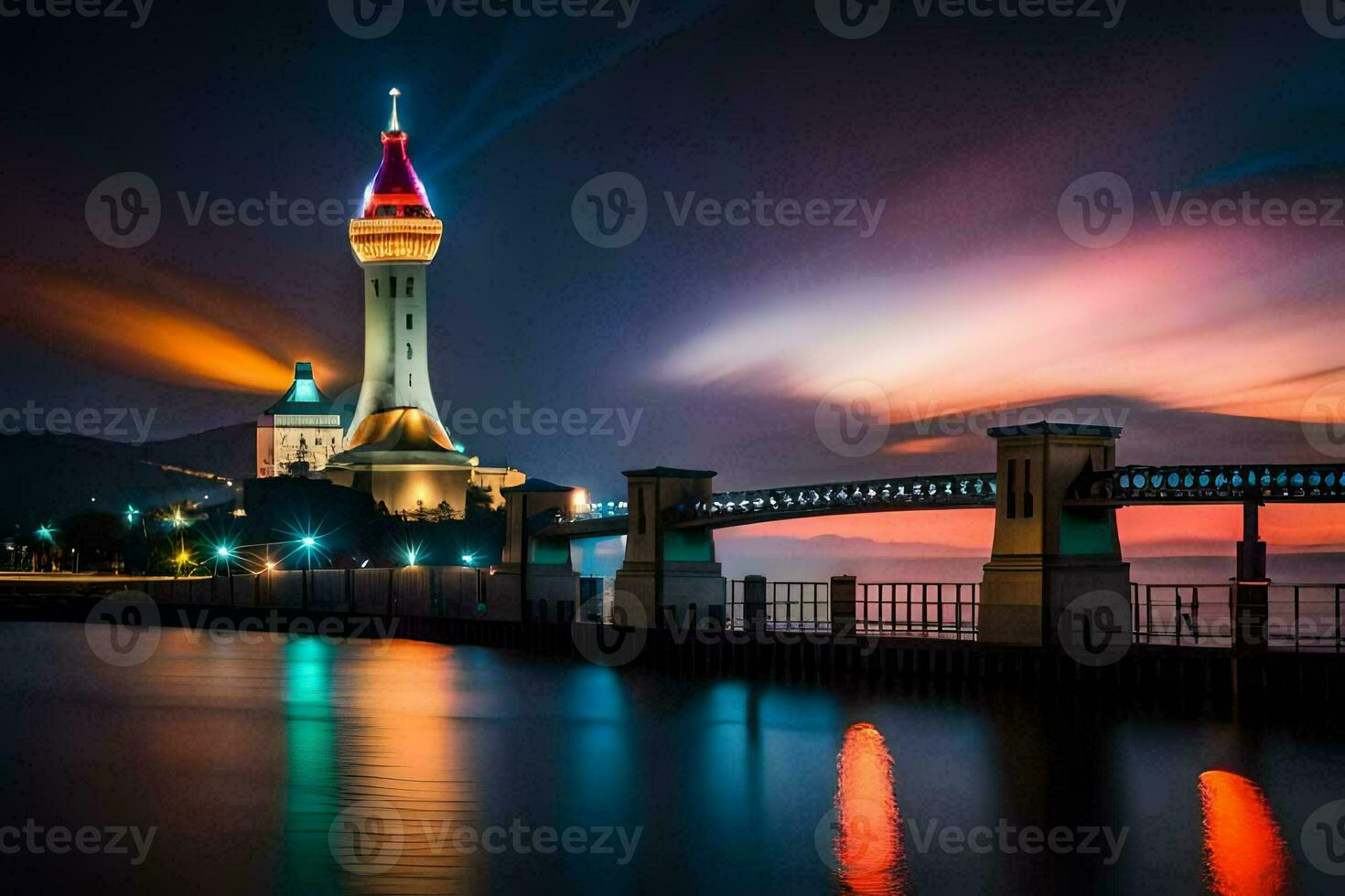 Foto Hintergrund das Himmel, Brücke, Brücke, das Stadt, das Stadt, das Stadt, Die. KI-generiert