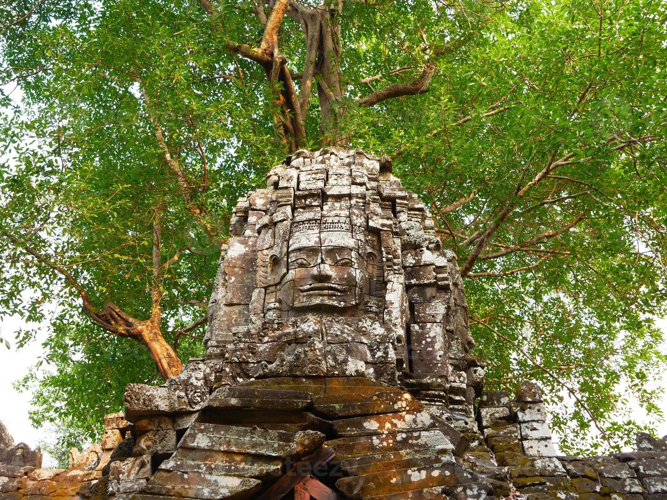 Steinruine am Ta Som Tempel in Angkor Wat Komplex, Siem Reap Kambodscha. foto