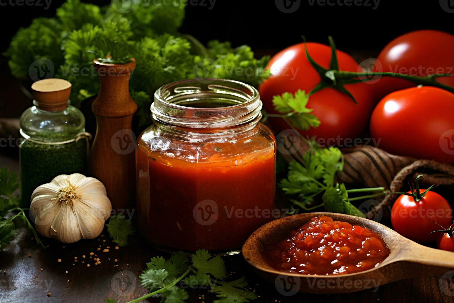 Mexikaner Tomate Salsa Zutaten. ai generativ foto