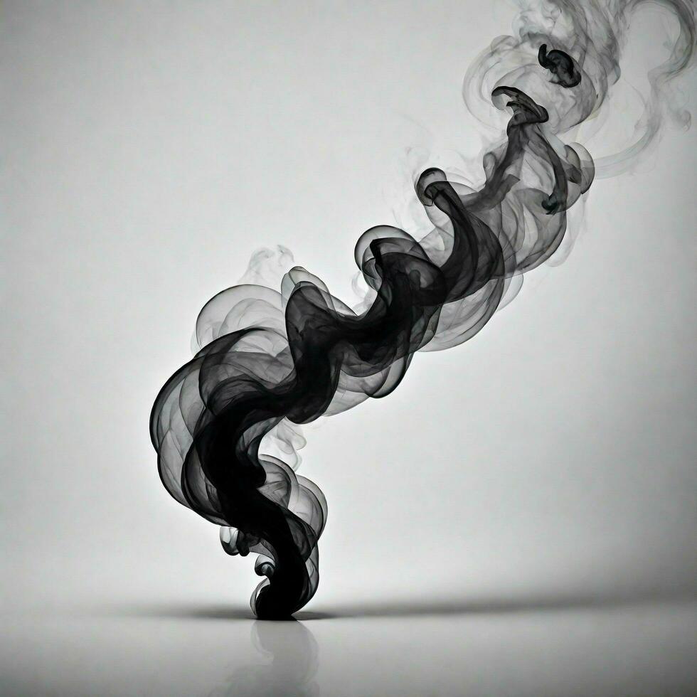abstact schwarz Rauch isoliert auf ein Weiß Hintergrund. ai generativ foto