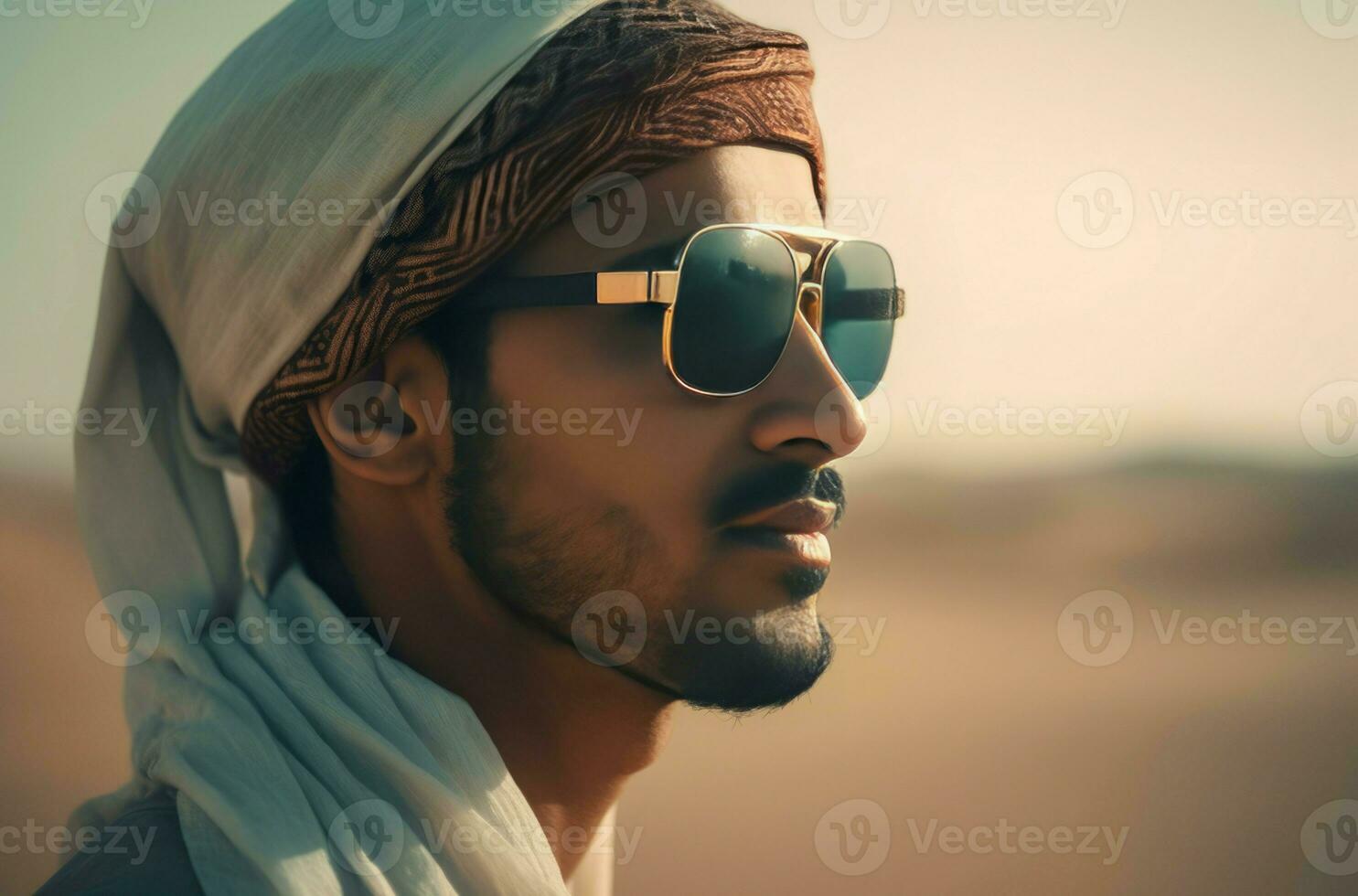 arabisch Mann tragen Sonnenbrille. generieren ai foto