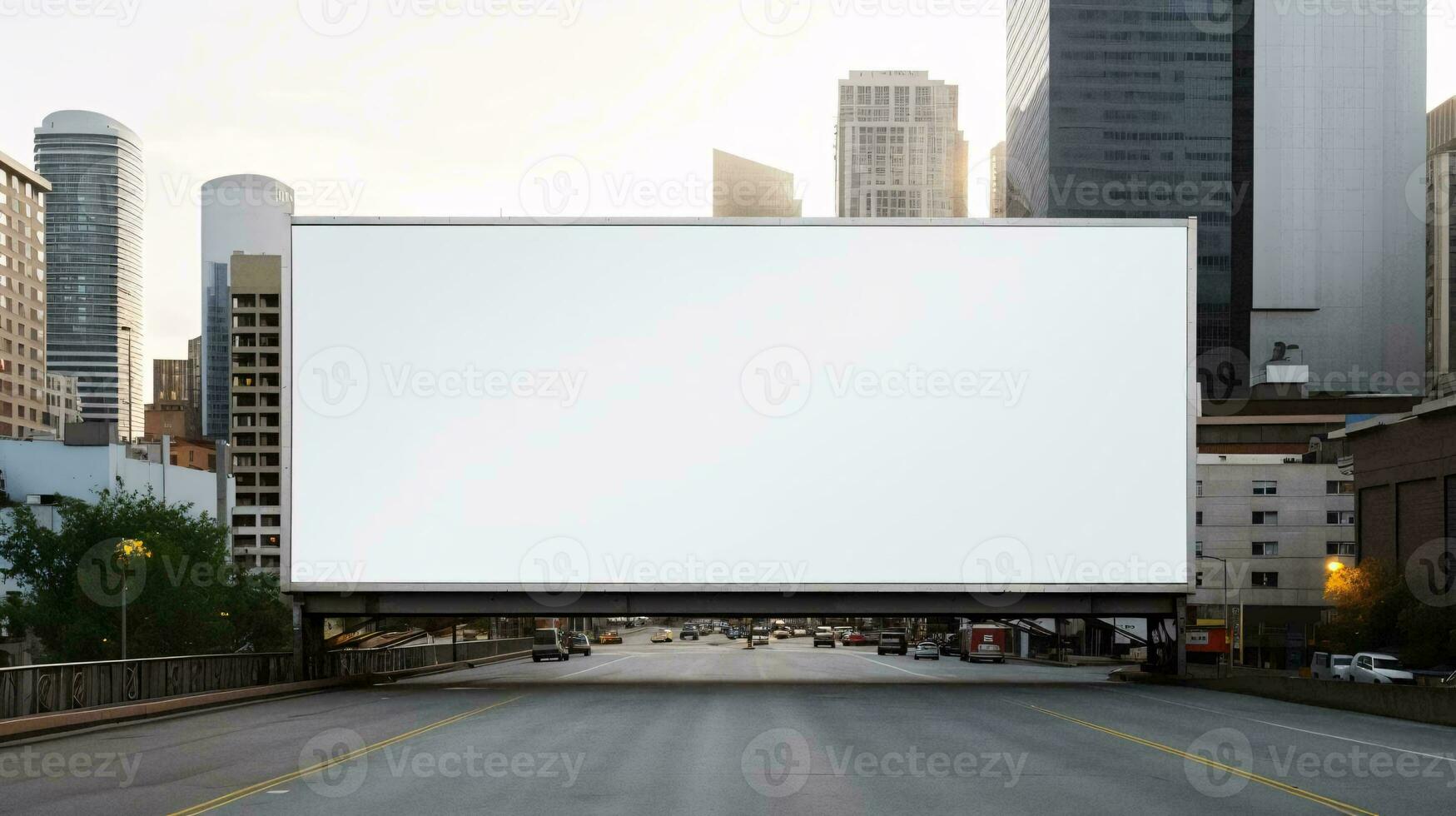 ein groß Plakatwand im ein Stadt ai generiert foto