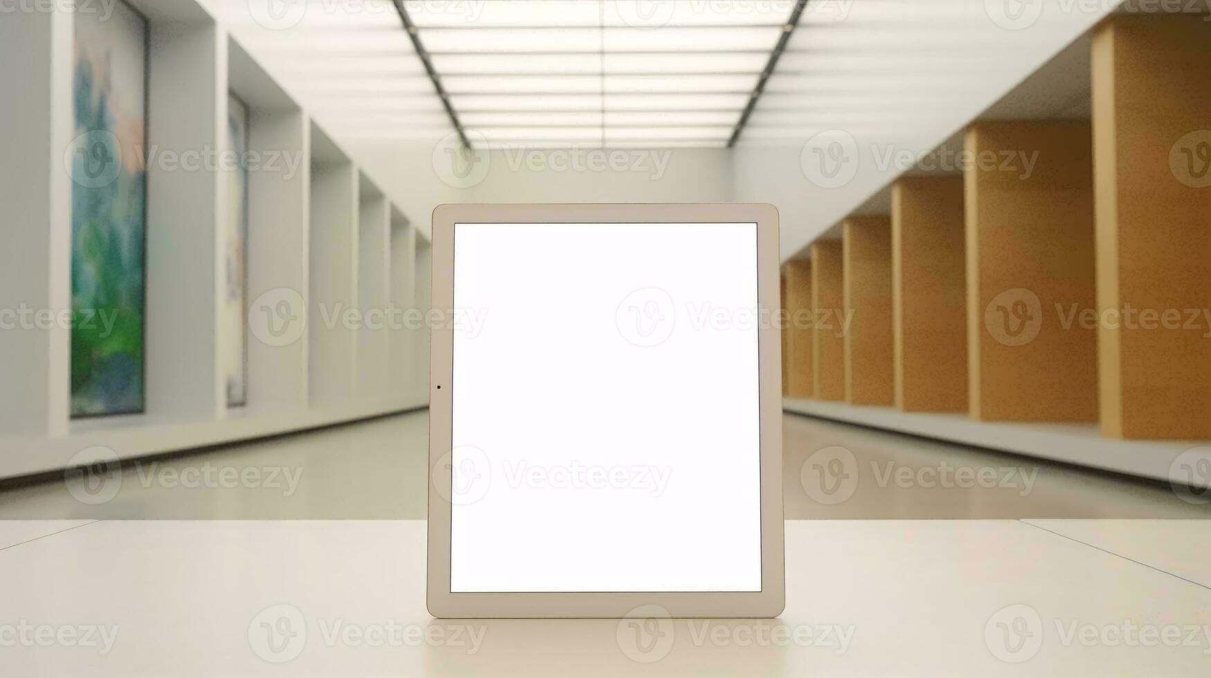 ein Weiß Tafel im ein Zimmer ai generiert foto