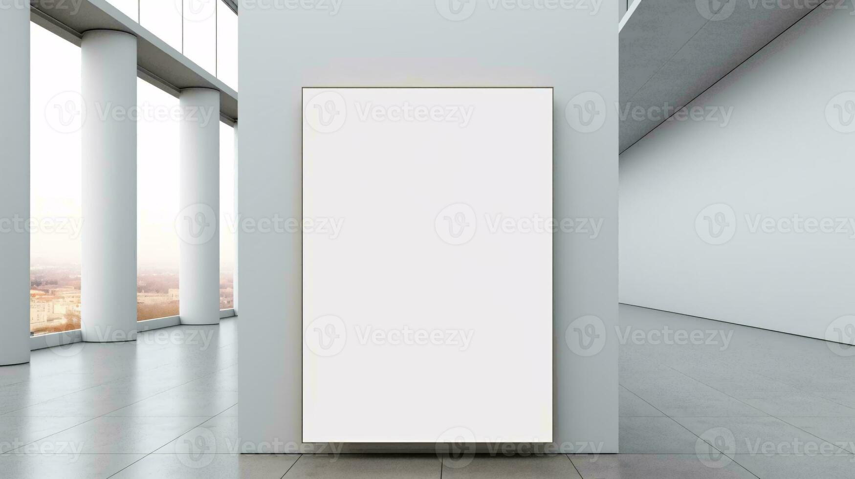 ein Weiß Zimmer mit Weiß Wände ai generiert foto