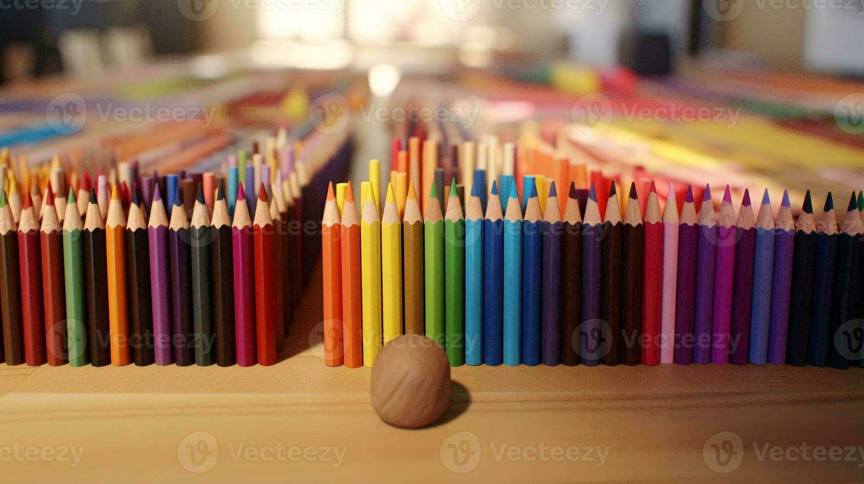 ein Gruppe von farbig Bleistifte ai generiert foto