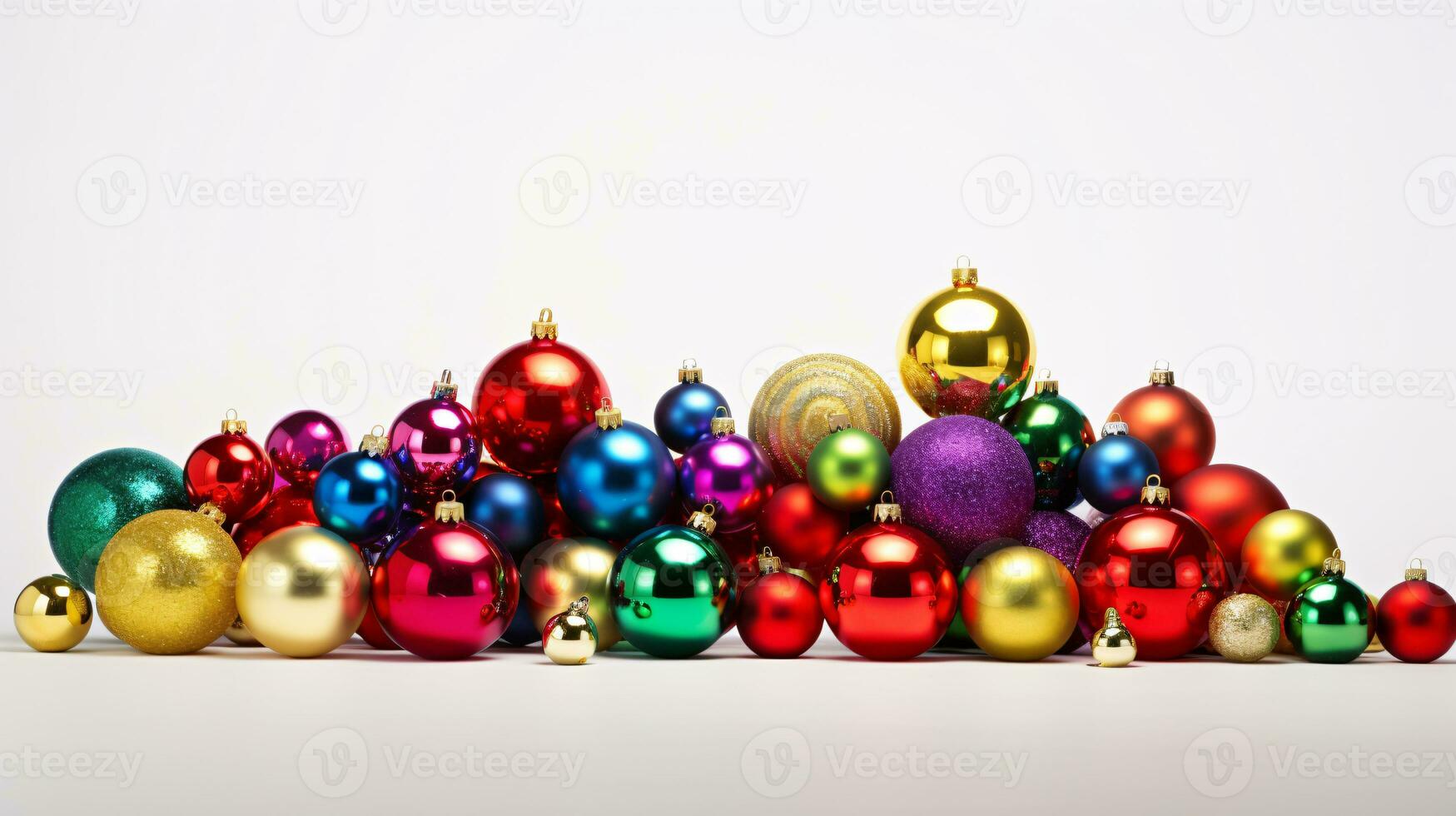 ai generativ festlich Weihnachten Ornamente mit faszinierend Farbe Variationen auf ein Single Farbe Hintergrund foto