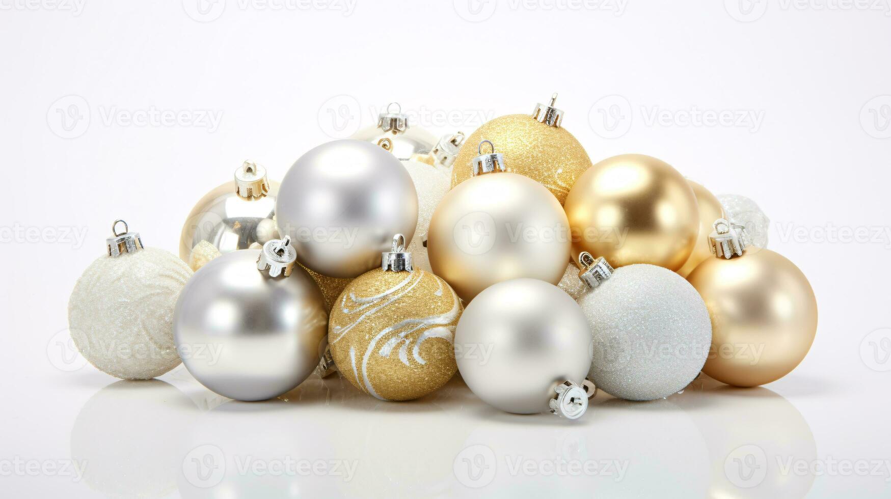 ai generativ festlich Weihnachten Ornamente mit faszinierend Farbe Variationen auf ein Single Farbe Hintergrund foto