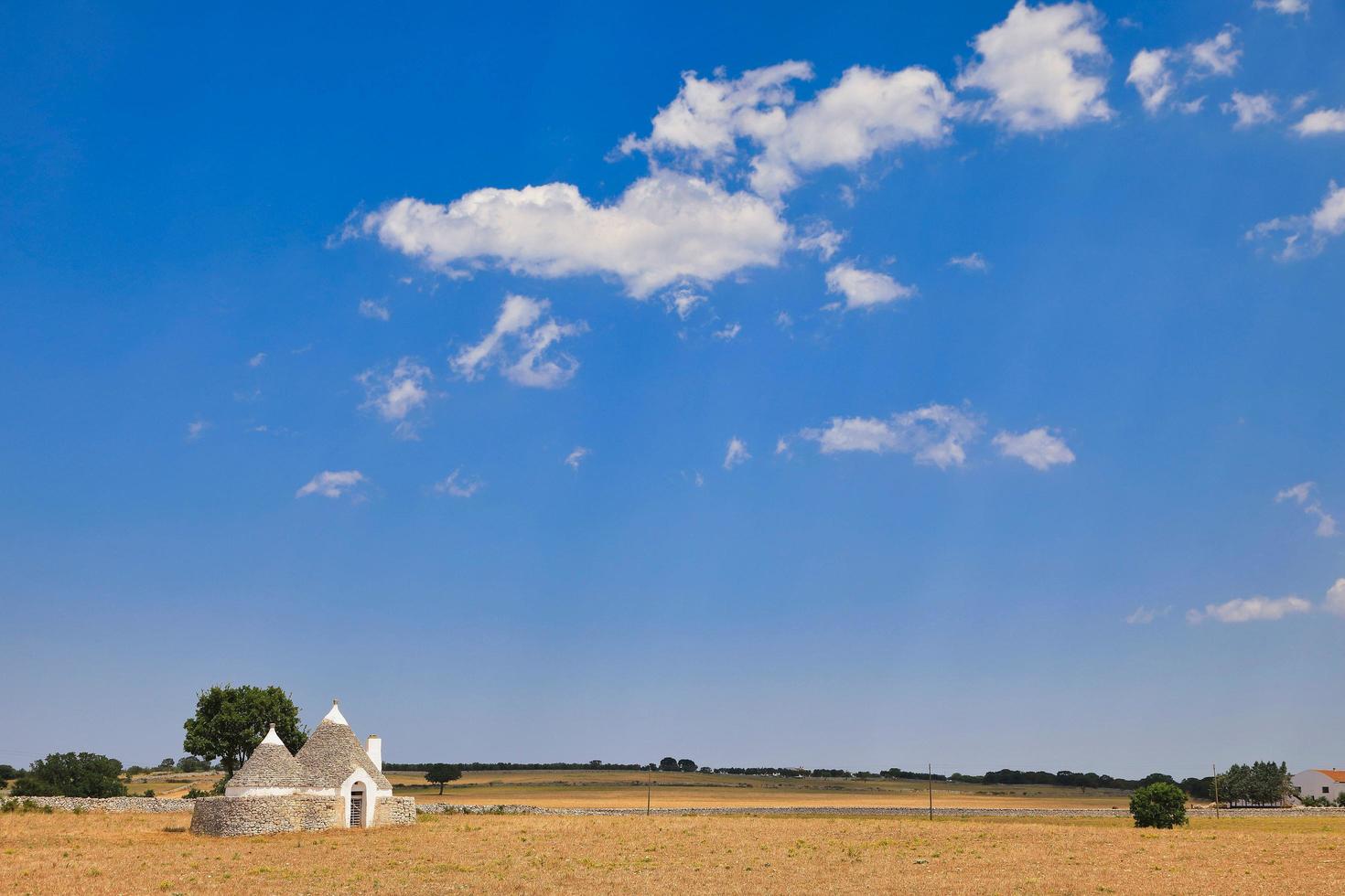 Stadtbild typischer Trulli-Häuser in Alberobello, Italien foto