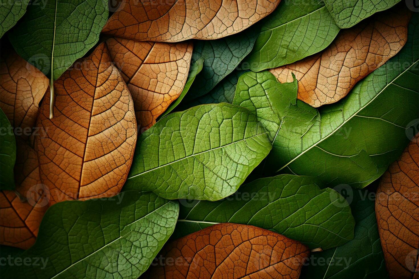 natürlich Blatt Muster bietet an ein warm Segeltuch zum personalisiert Text ai generiert foto