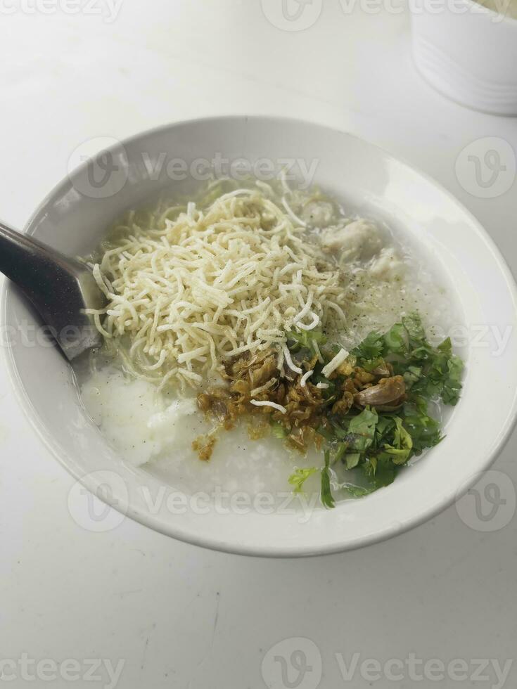 Frühstück thailändisch Stil Reis Haferbrei Reisbrei foto