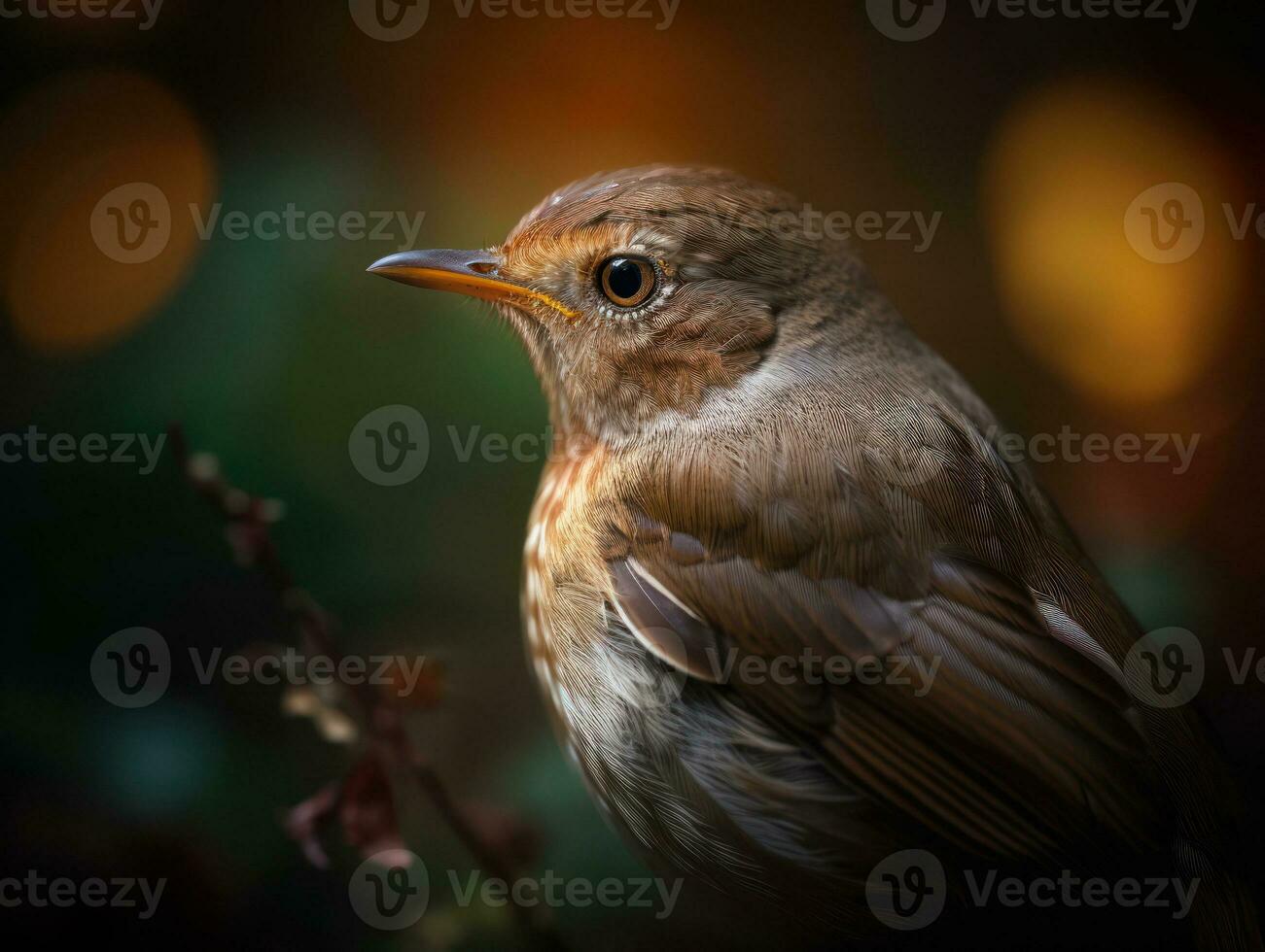 Nachtigall Vogel Porträt ai generiert foto