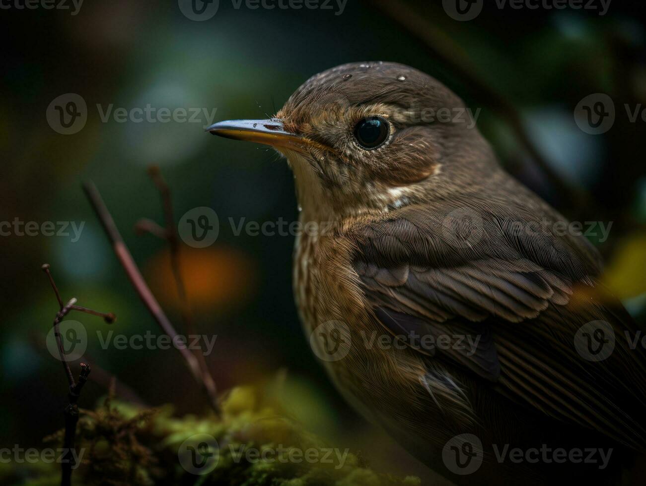 Nachtigall Vogel Porträt ai generiert foto