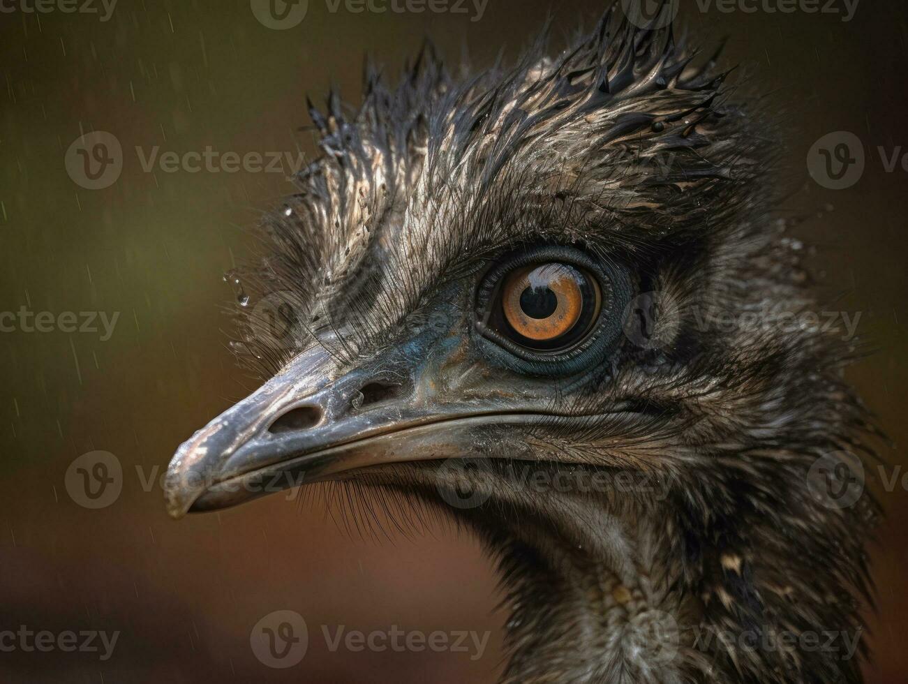 Emu Vogel Porträt ai generiert foto