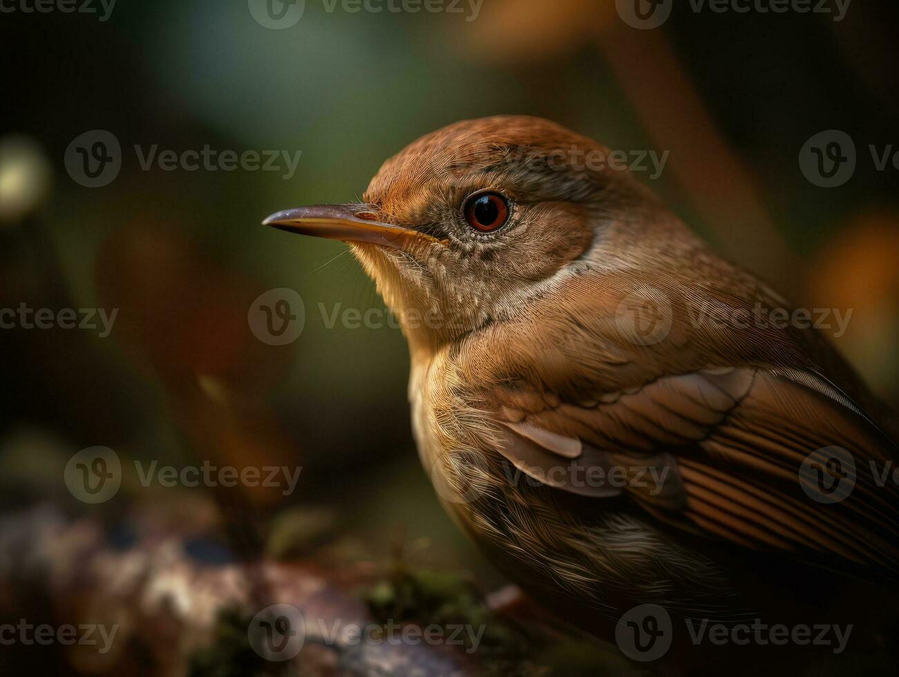 Nachtigall Vogel Porträt ai generiert foto