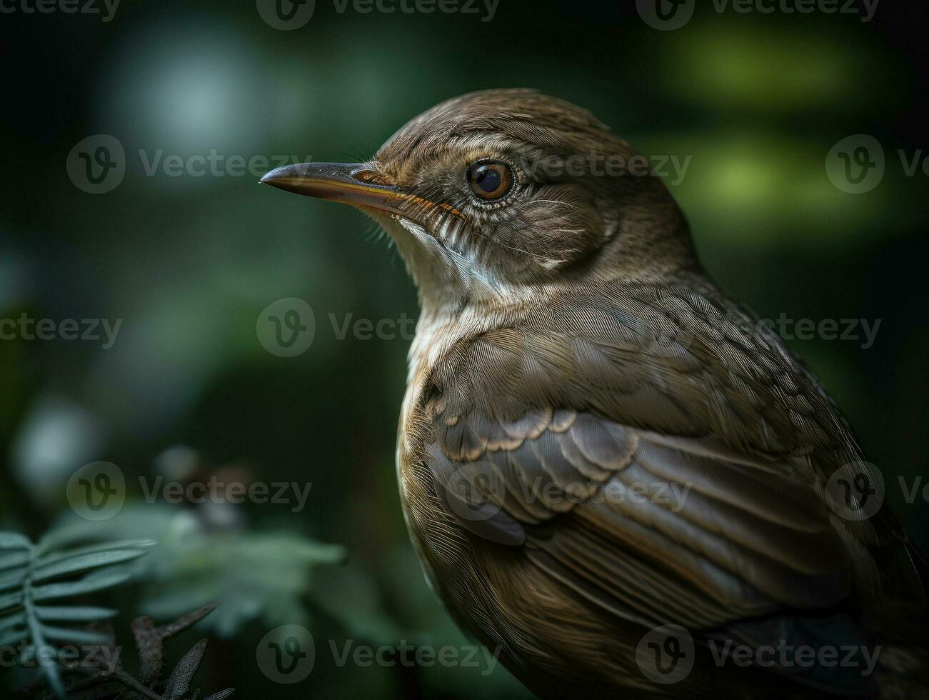 Nachtigall Vogel Porträt ai generiert foto