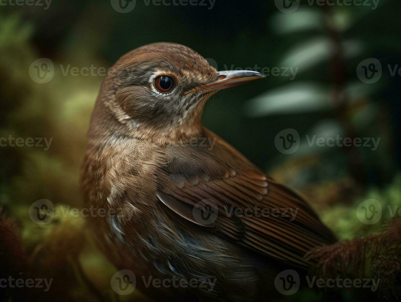 Nachtigall Vogel Porträt ai generiert foto