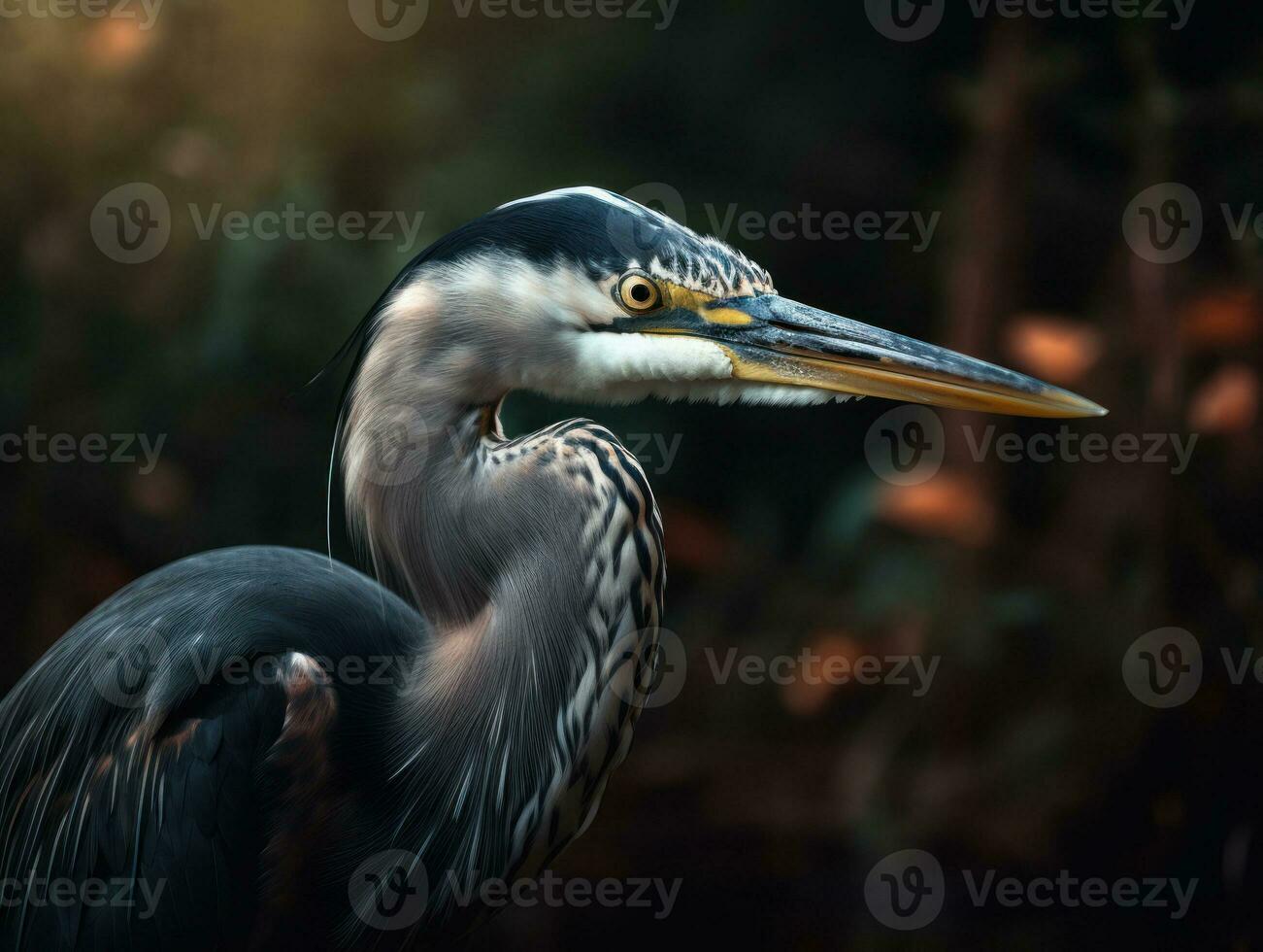 Reiher Vogel Porträt erstellt mit generativ ai Technologie foto