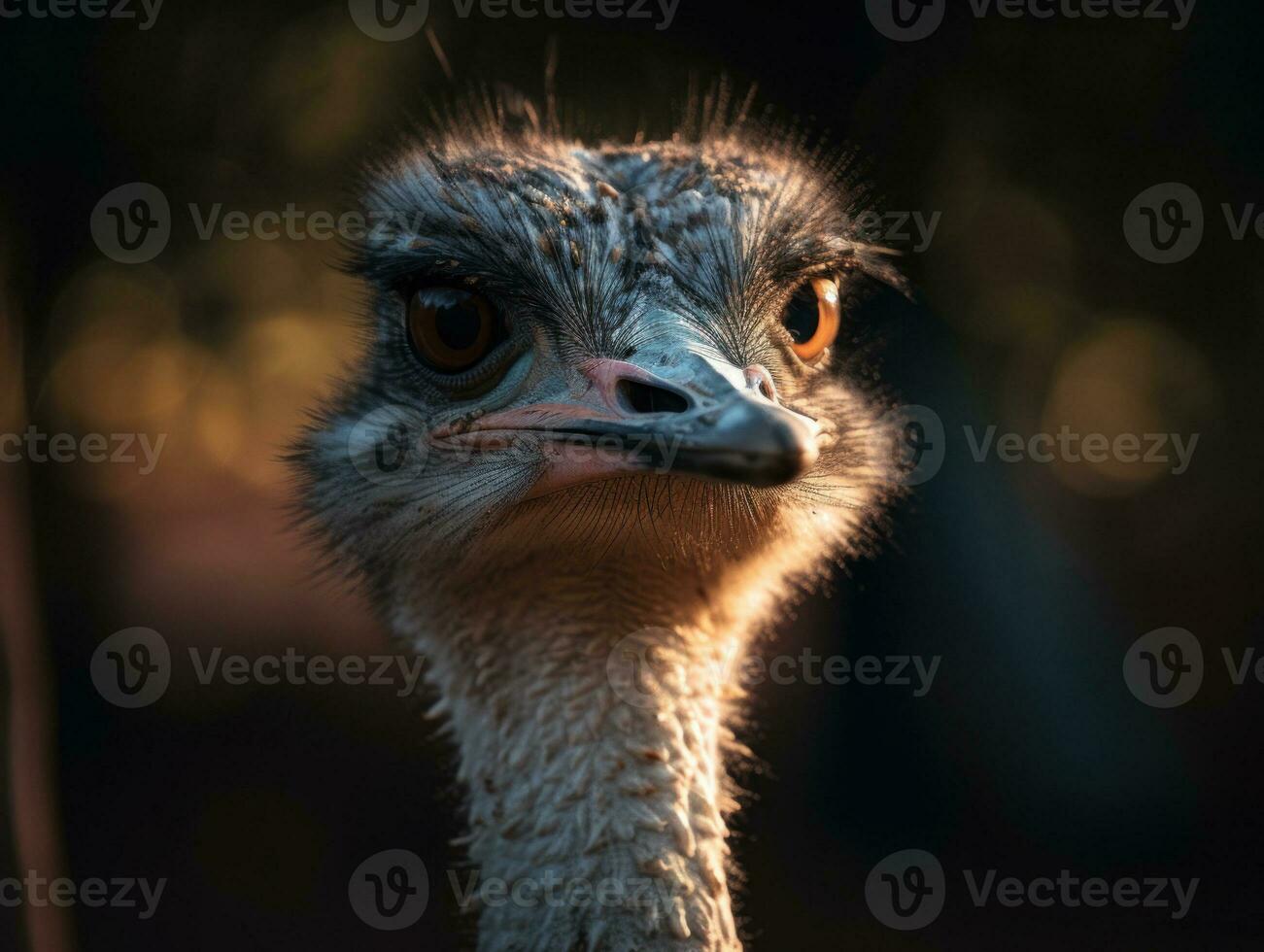 Strauß Vogel Porträt ai generiert foto