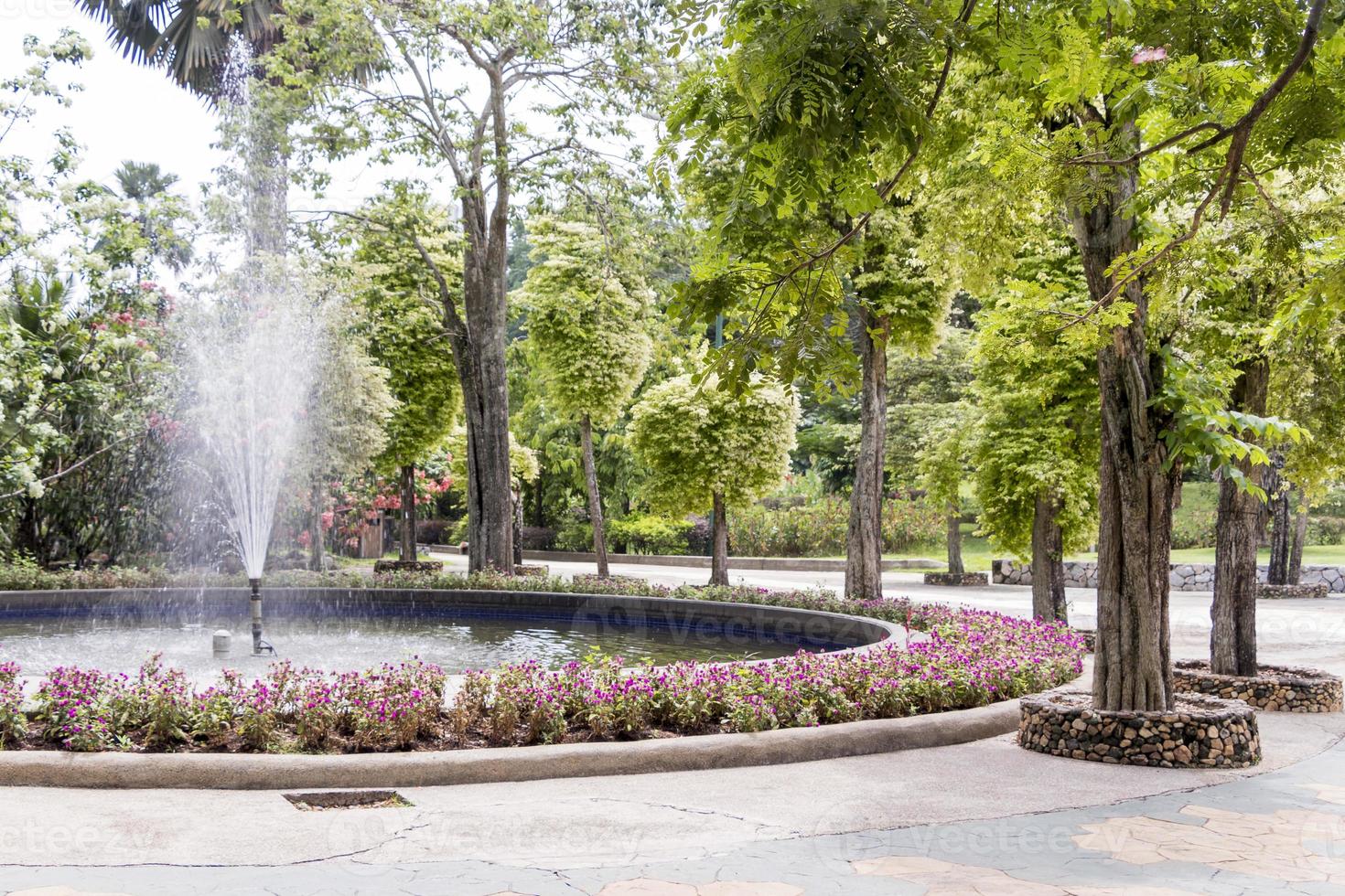 Schöner Brunnen im Botanischen Garten Perdana, Kuala Lumpur Malaysia. foto