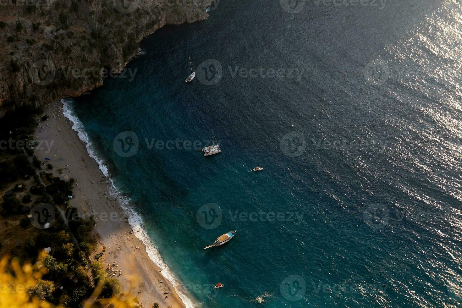 Schmetterling Senke kelebekler vadisi Aussicht im fethiye Stadt, Dorf foto