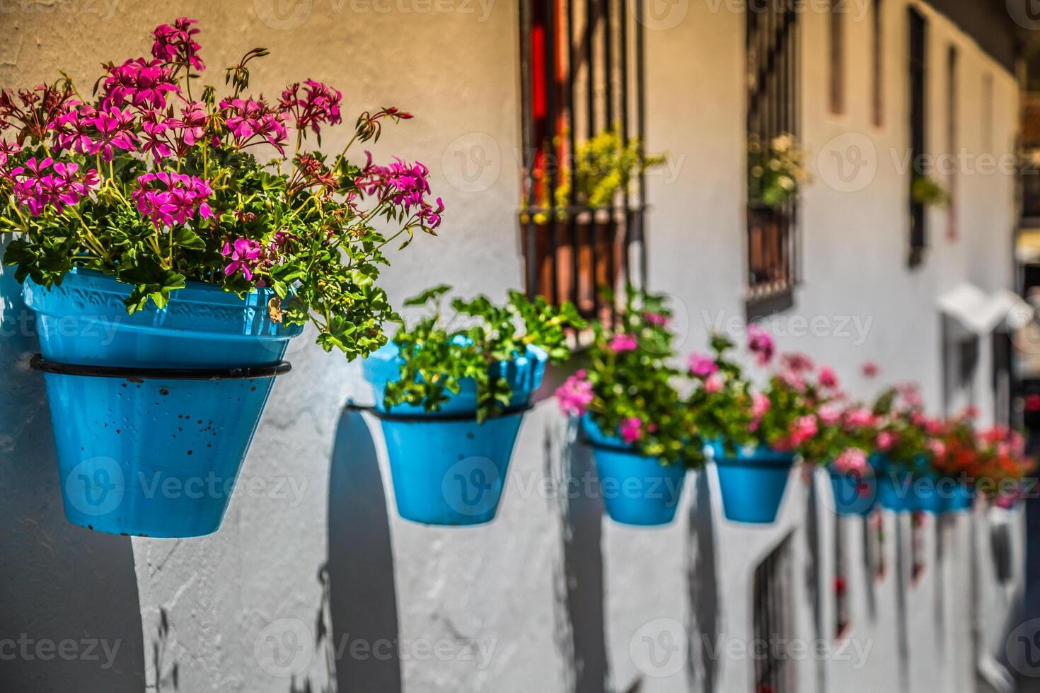 malerisch Straße von Mijas. charmant Weiß Dorf im Andalusien, Costa del Sol. Süd- Spanien foto