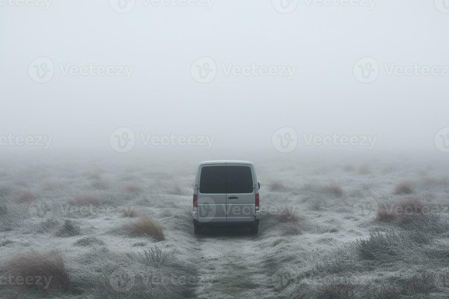 neblig Winter Tag van Aussicht Hintergrund mit leeren Raum zum Text foto