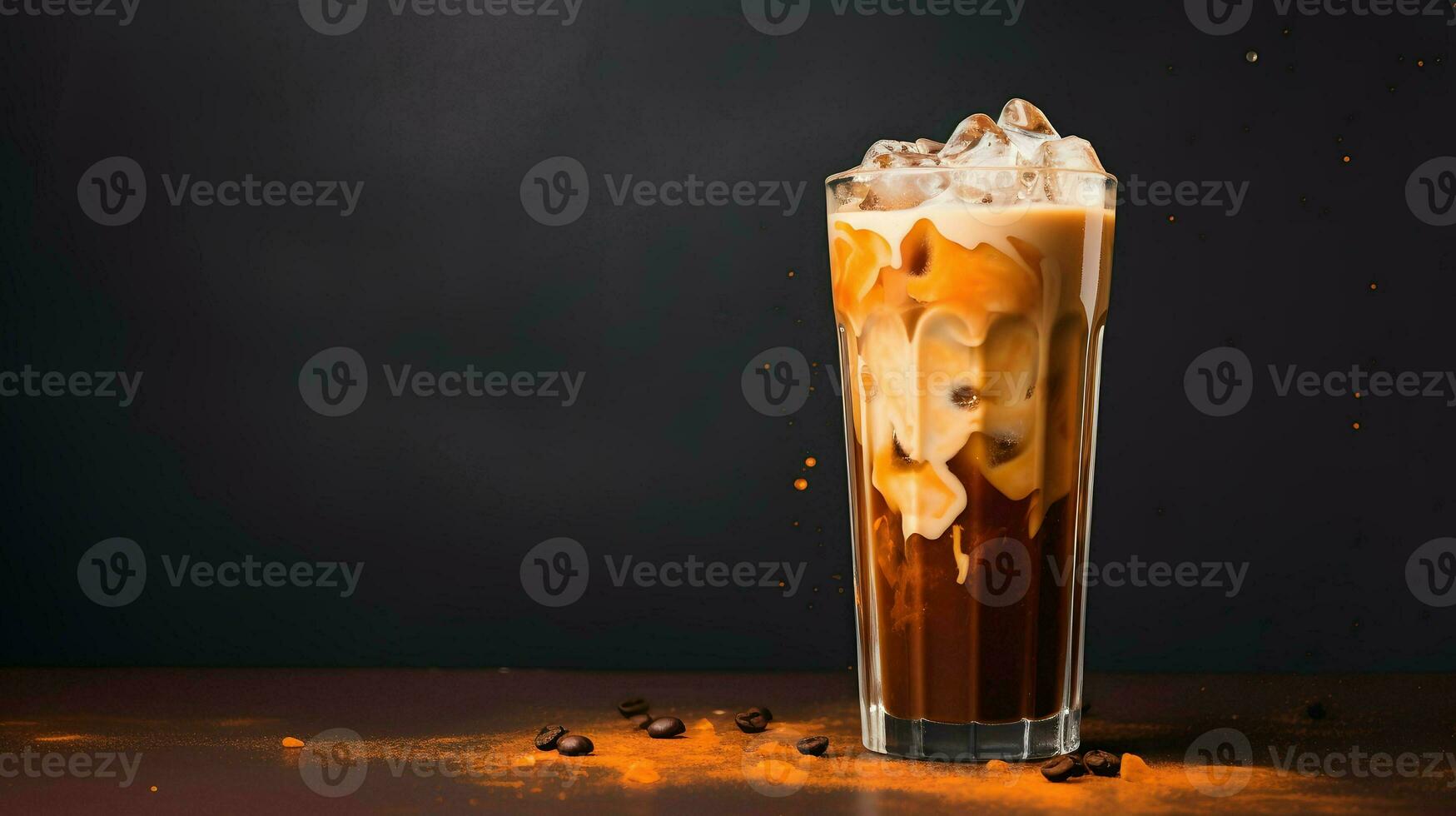 Kürbis würzen Latté, vereist Kaffee Hintergrund Foto, generativ ai foto