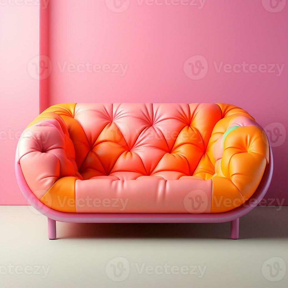 stilvoll modern Sofa, Pastell- hell Hintergrund - - ai generiert Bild foto