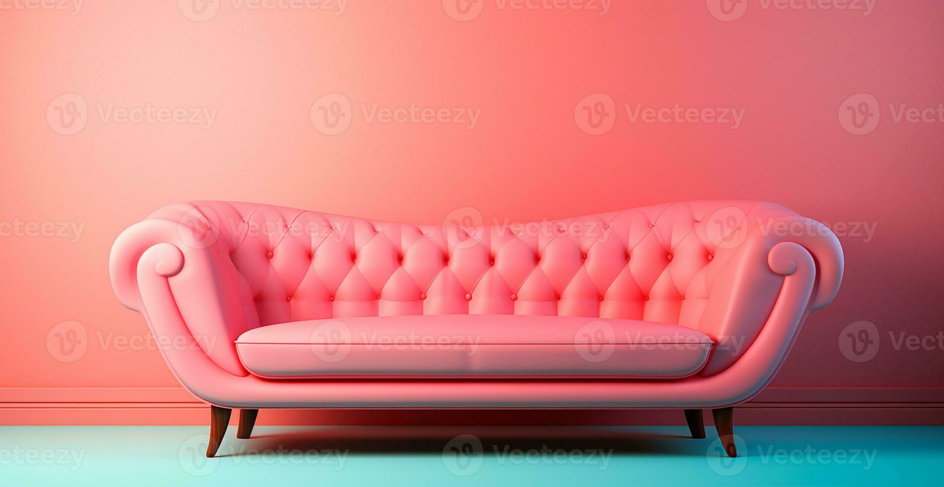 stilvoll modern Sofa, Pastell- hell Hintergrund - - ai generiert Bild foto