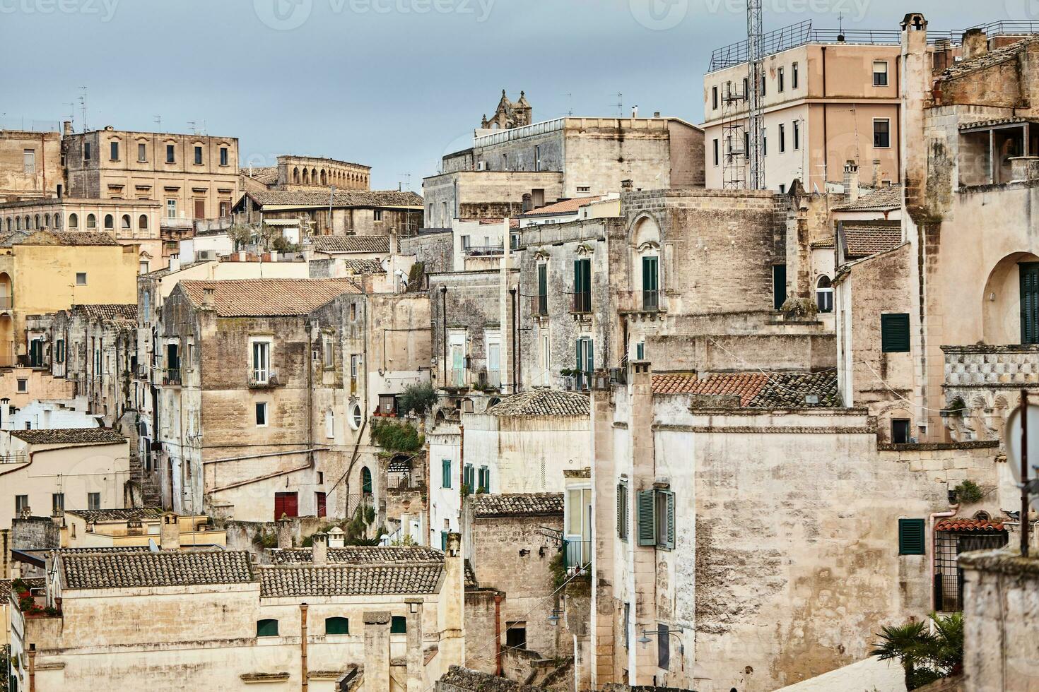 atemberaubend Aussicht von das uralt Stadt, Dorf von Matera, Süd- Italien. foto