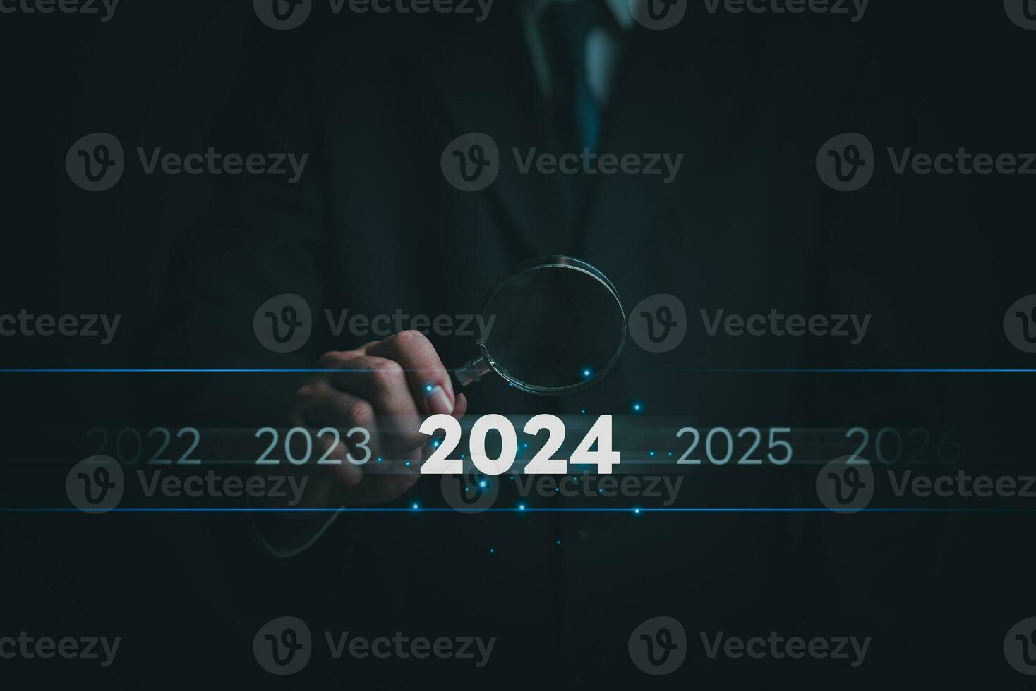 Trend von 2024 Ziel planen. Geschäft Verwaltung finanziell Planung und Strategie Investition Wachstum Konzept. foto