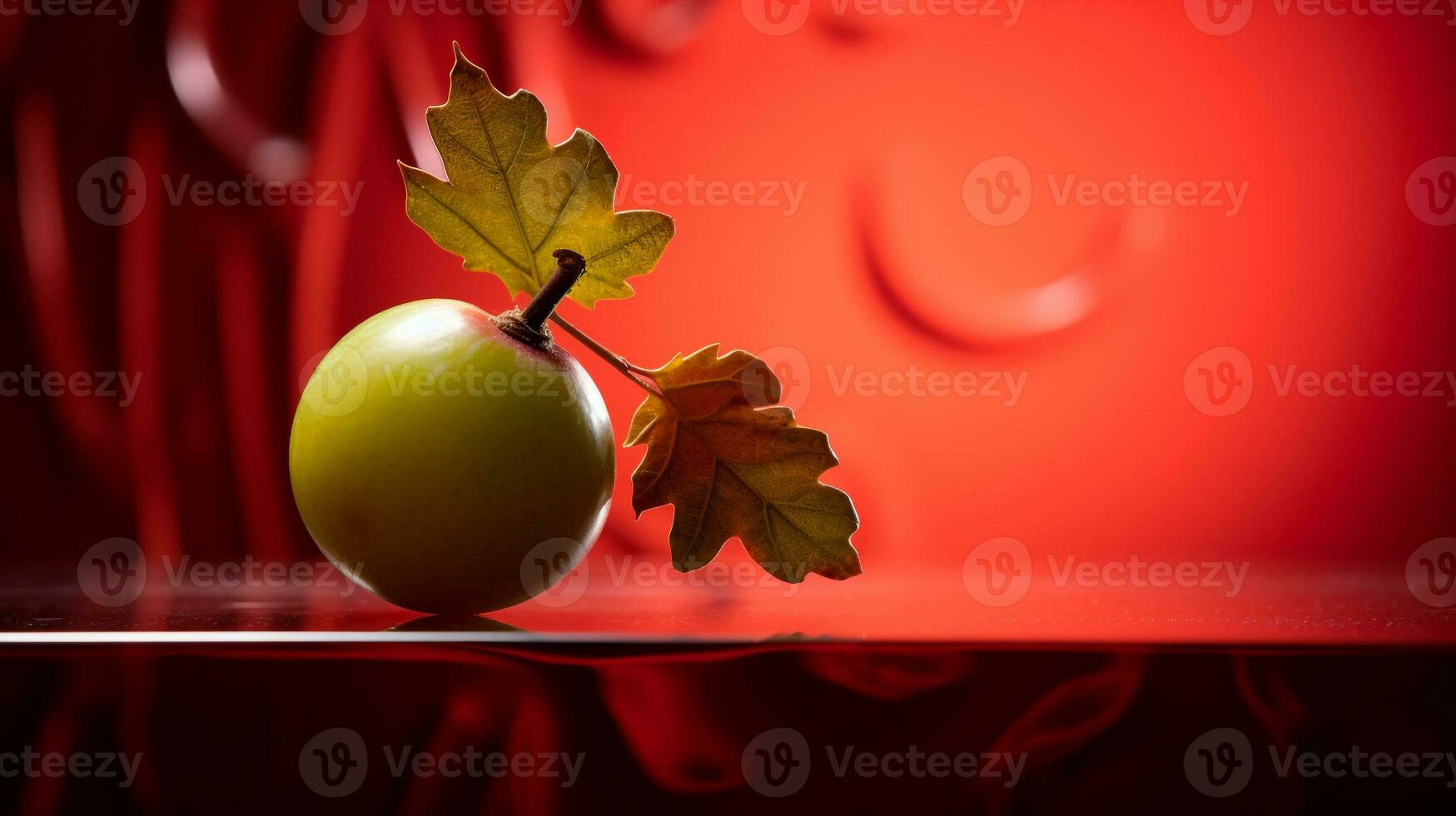 Foto von otaheite Stachelbeere Obst Hälfte gegen ein bunt abstrakt Hintergrund. generativ ai