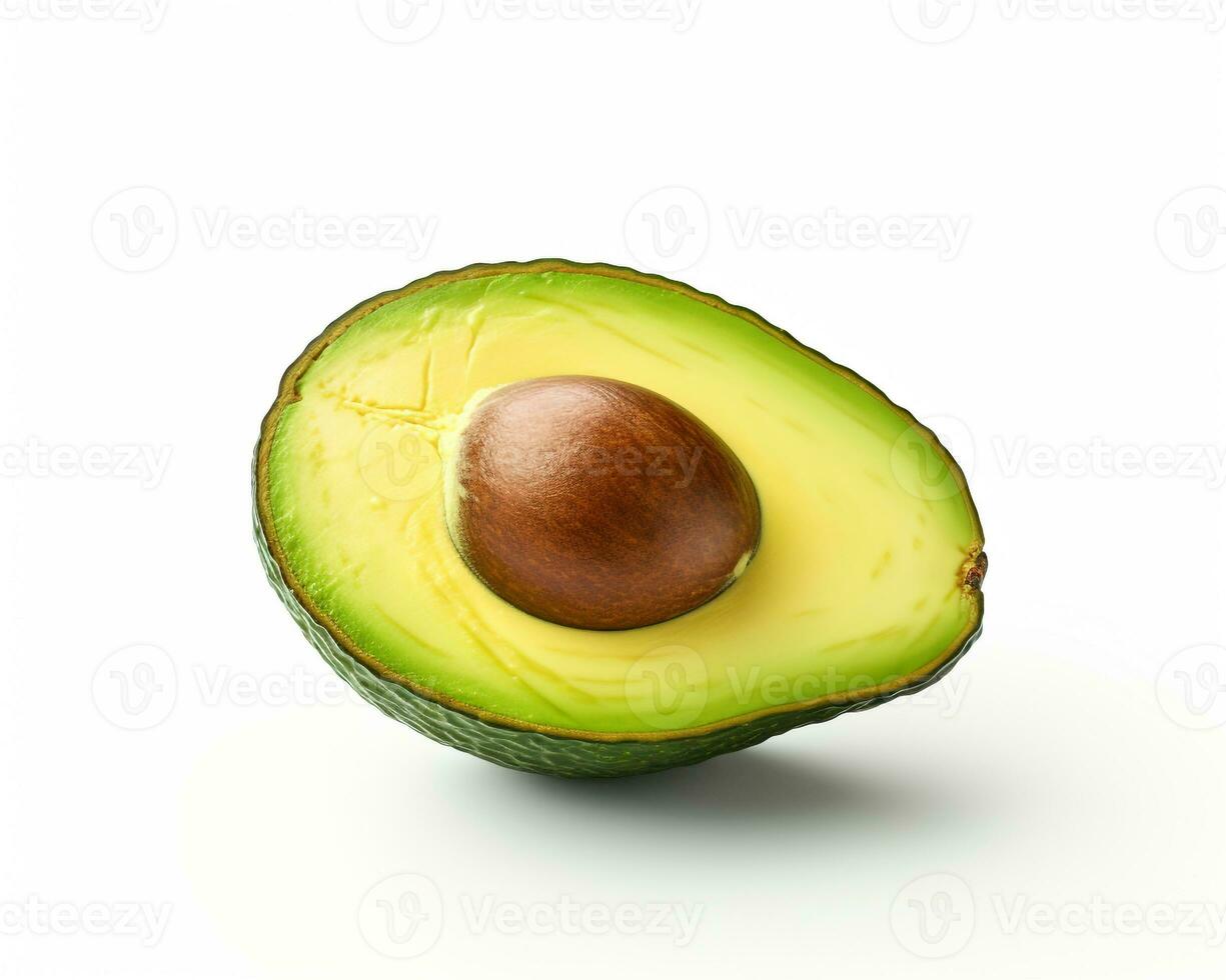 Foto von Avocado isoliert auf Weiß Hintergrund. generativ ai