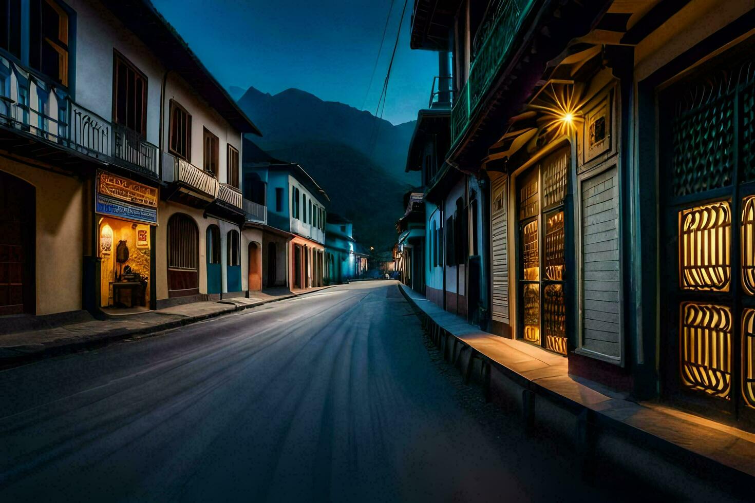 ein Straße im das Stadt, Dorf von san Juan, Kuba. KI-generiert foto